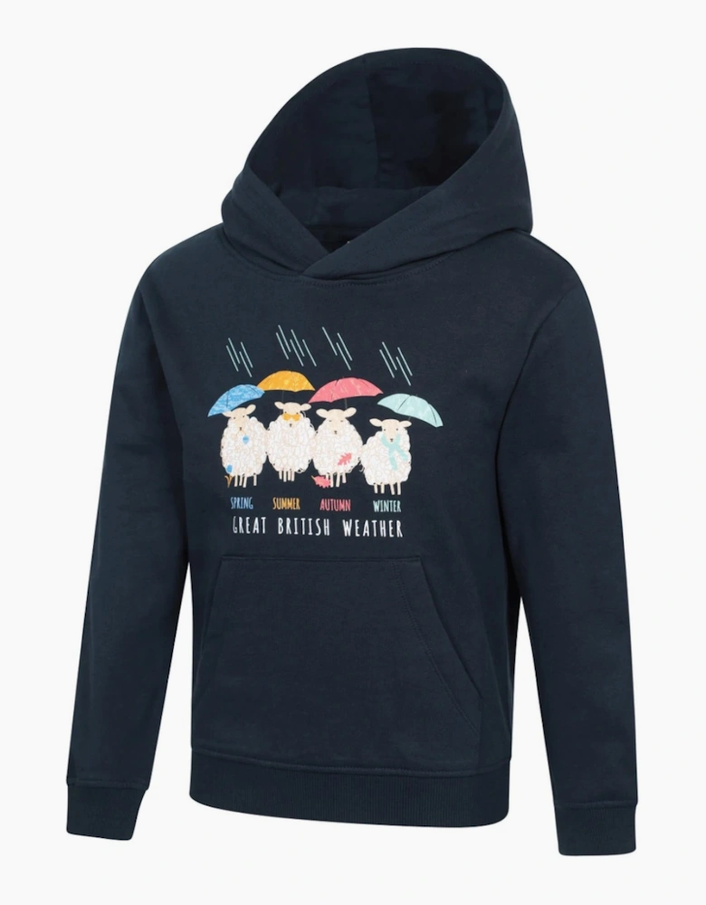 Mountain Warehouse Children's Great British Weather Graphic Print Cotton Blend Hoodie