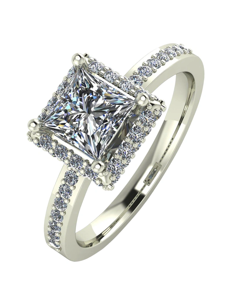 9ct Gold 1.55 Carat Square Solitaire Ring