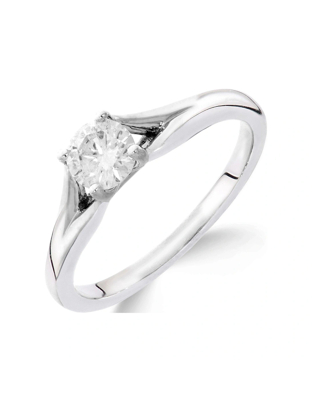 9ct White Gold 1/4 Carat Diamond Solitaire with Tapered Shoulders Ring, 3 of 2