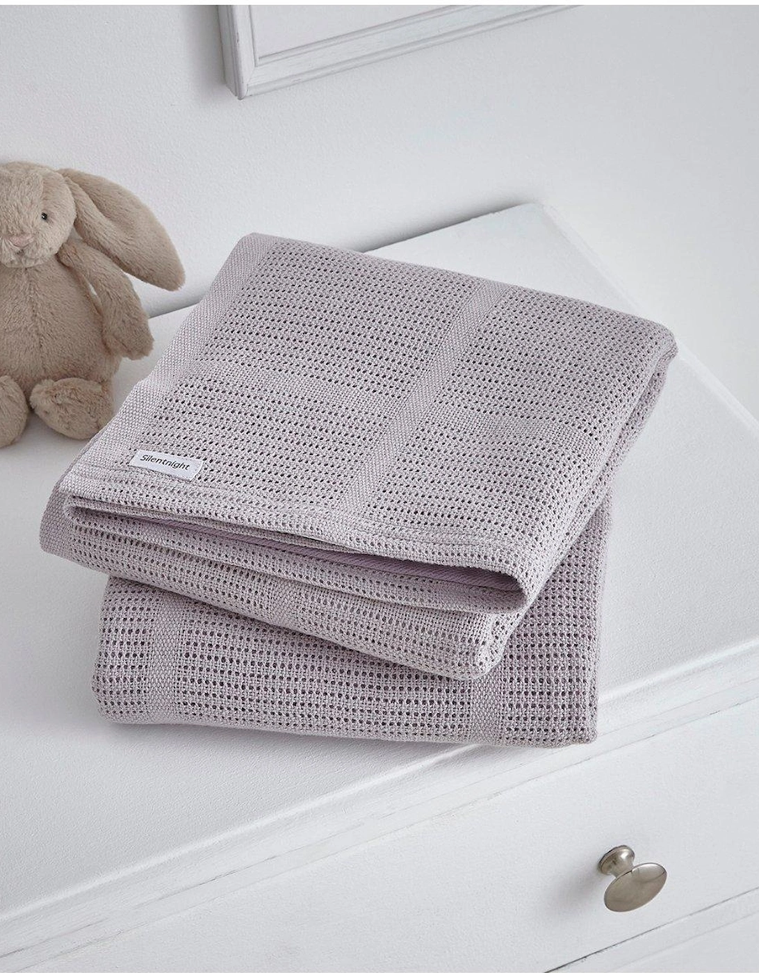 Safe Nights 2 x Cellular Blankets, Cot - Grey, 3 of 2