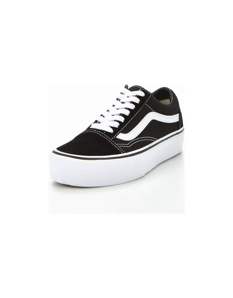 Vans Womens Old Skool Platform Trainers - Black/White