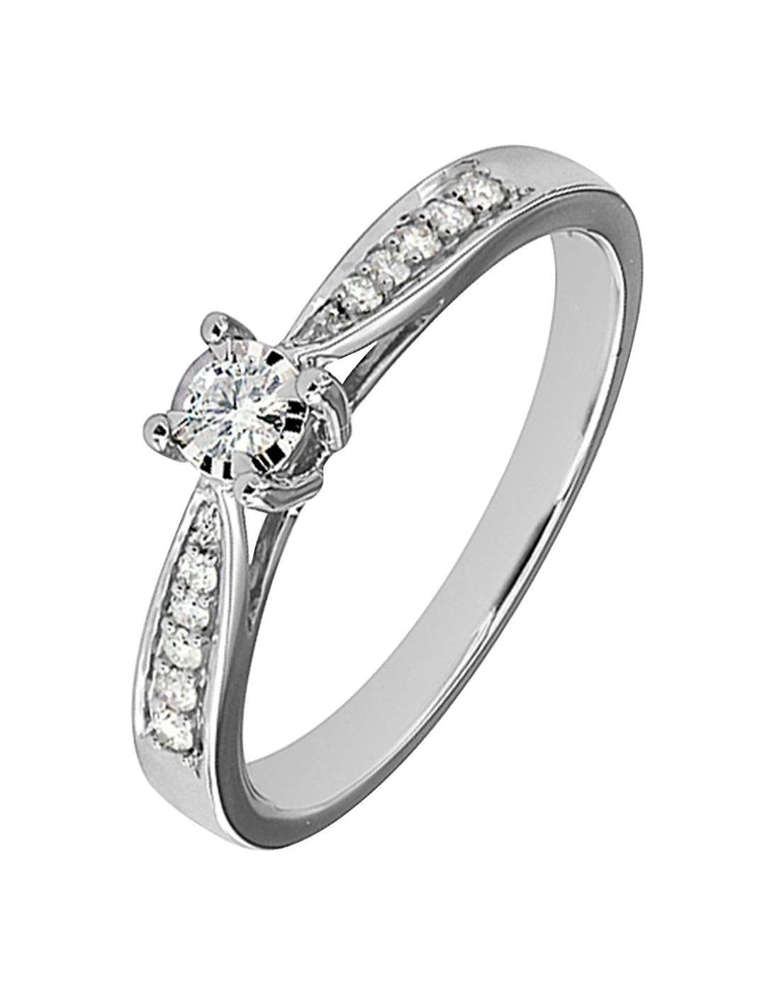 9ct White Gold 19 Point Diamond Engagement Ring, 2 of 1