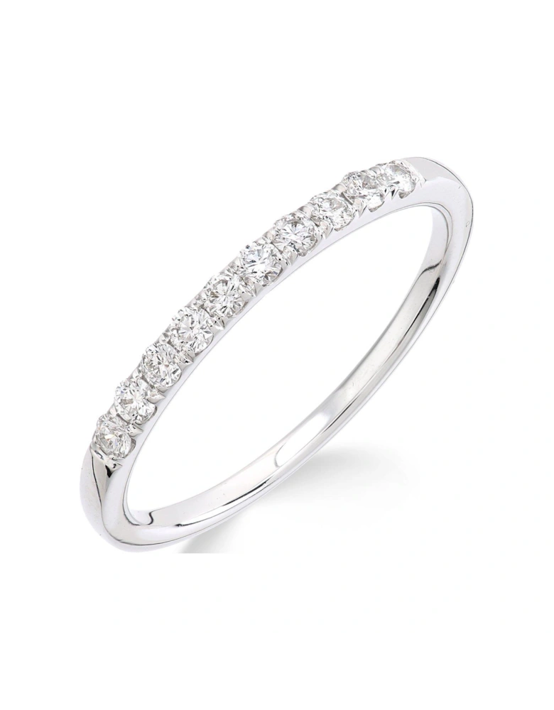 9ct White Gold 25 Point Micro Setting Eternity Ring
